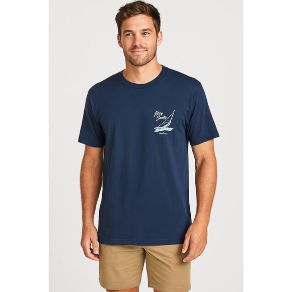 Chubbies Stay Salty Yacht Club Graphic Tee - Navy Blue Size Large NWOT - Picture 1 of 5